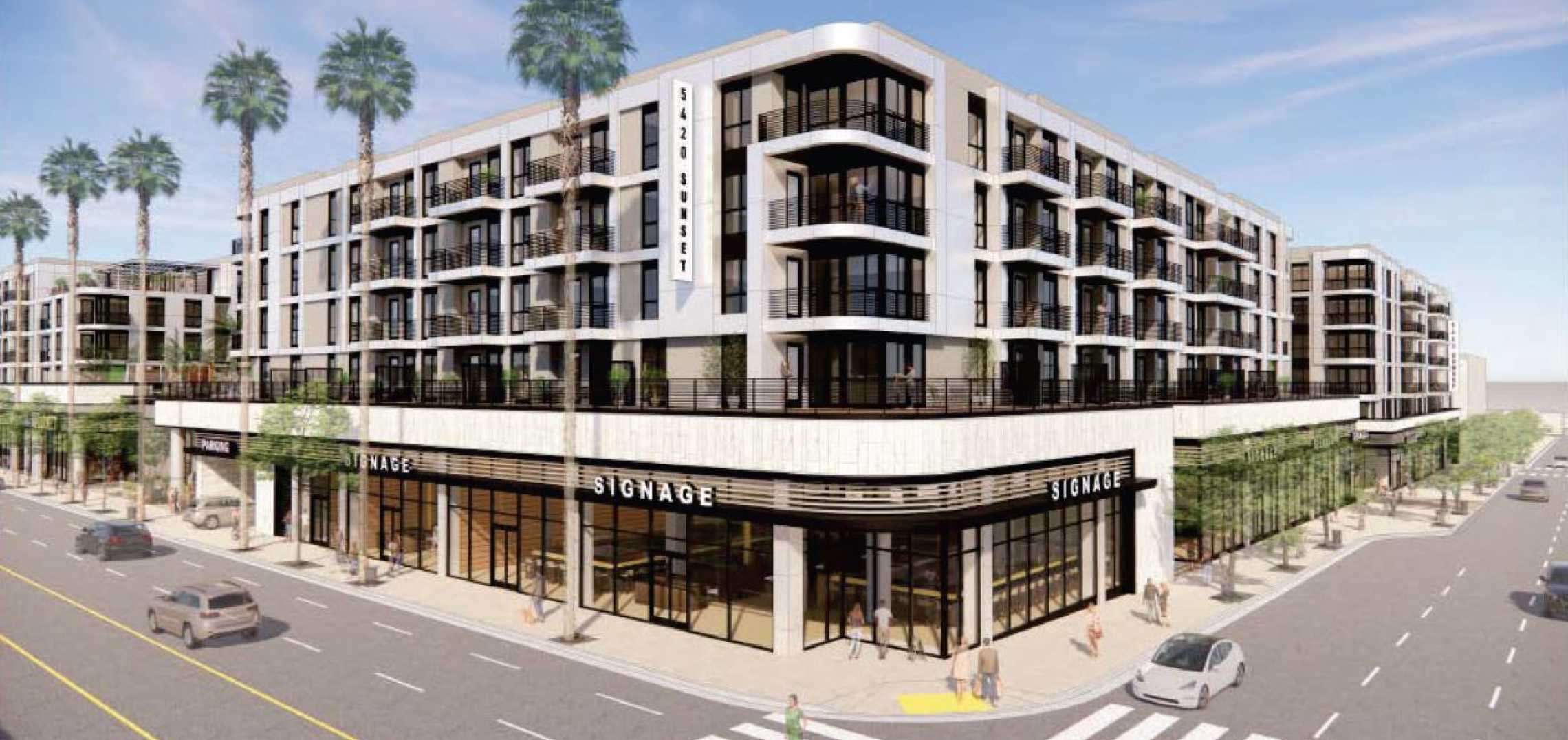 Shopping center makes way for 735 apartments at 5420 Sunset Boulevard